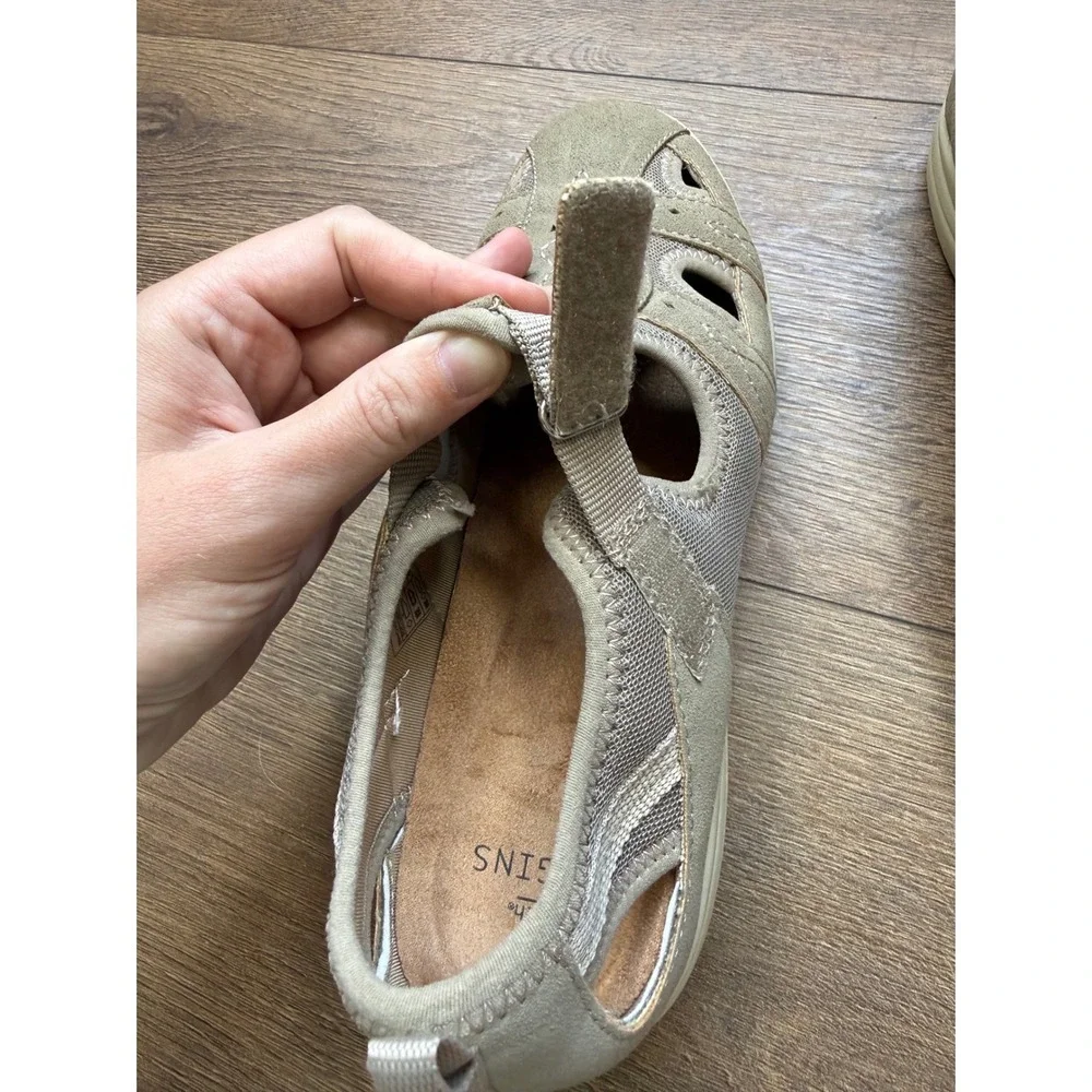 Earth Origins Eliah Khaki Suede Closed Toe Fisherman Sandals Womens 10 M